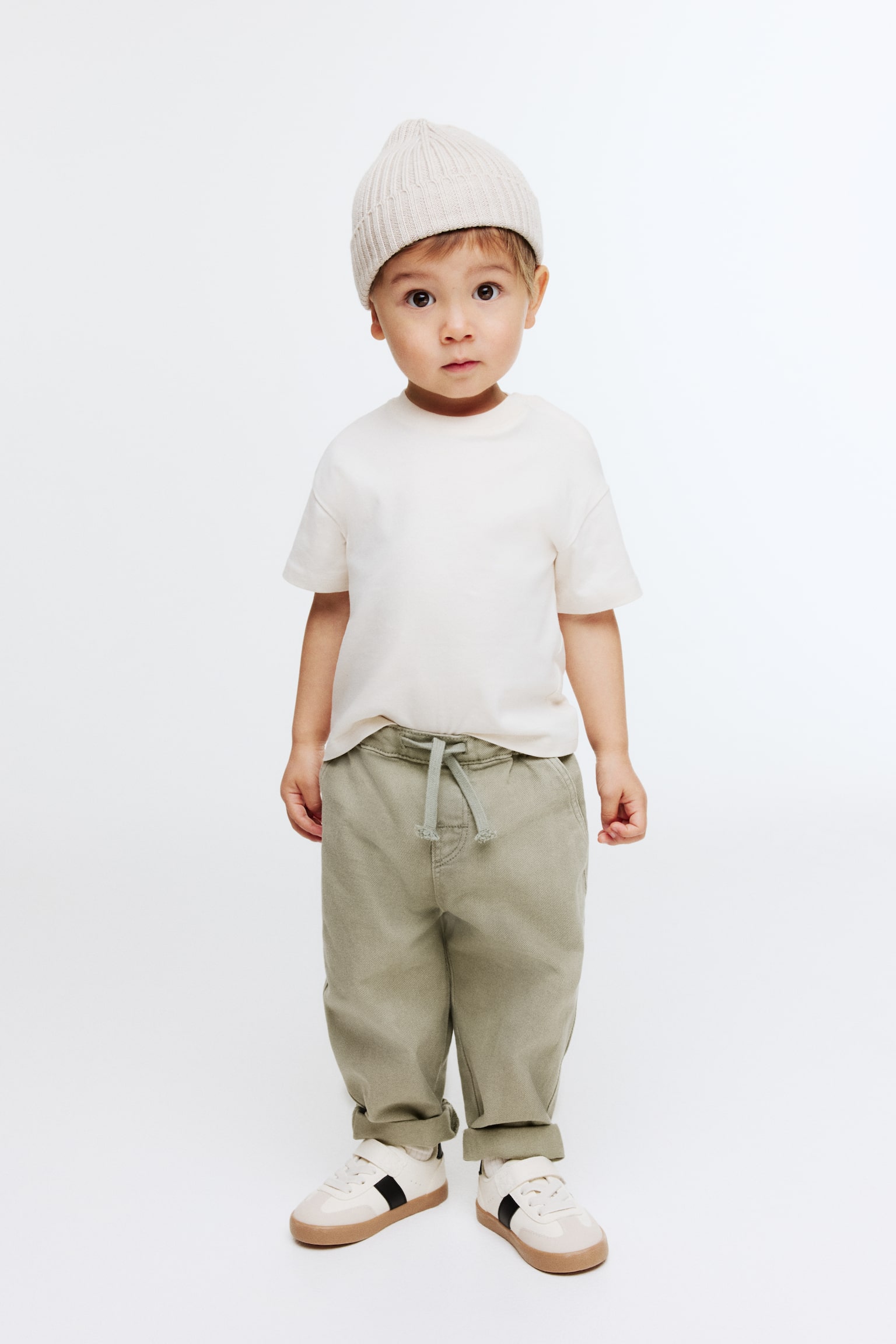 Cotton twill joggers - Light khaki green - 4