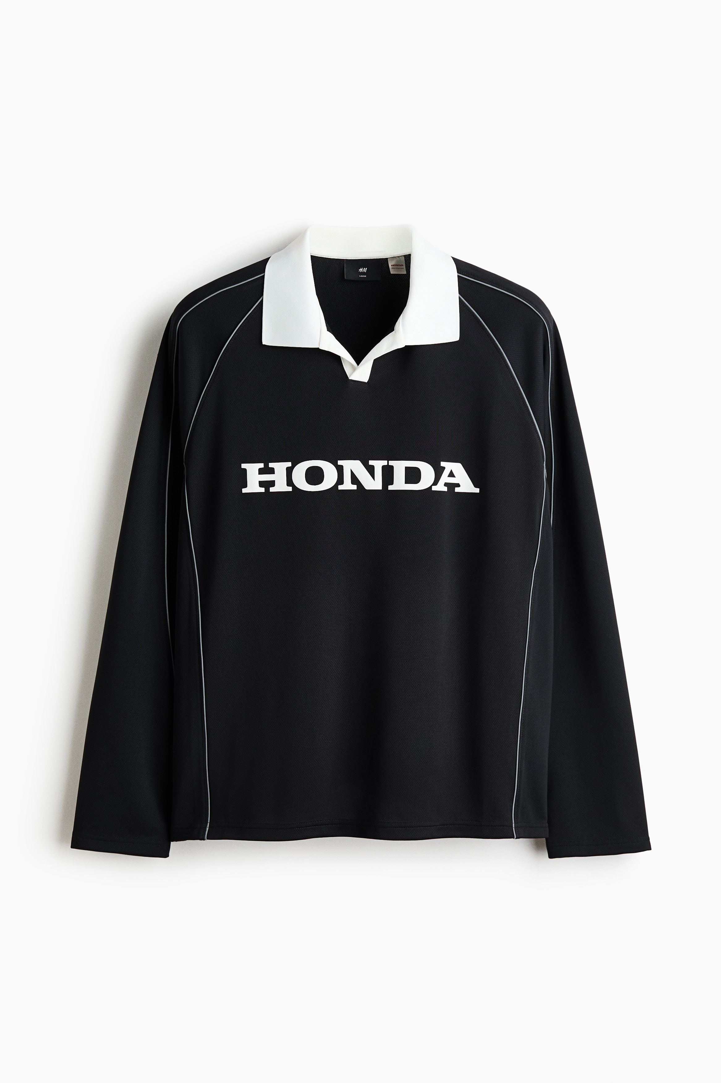 Loose Fit Printed polo shirt - Black/Honda