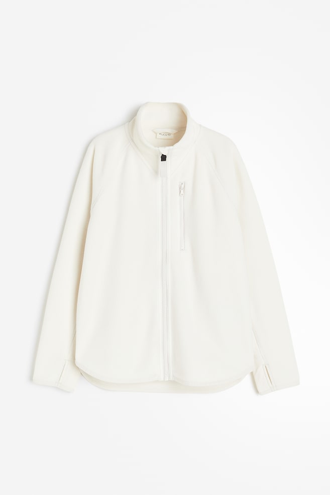 Fleece sports jacket - White/Black - 1