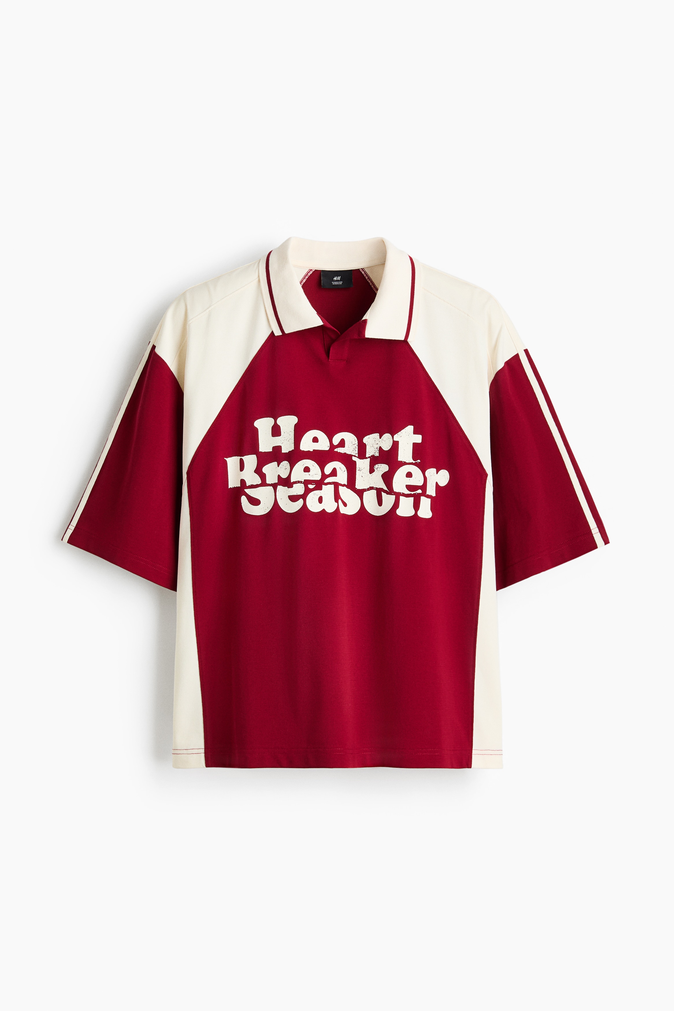 Oversized Polo Shirt - Red/Heartbreaker Season/Cream/Heartbreaker Season