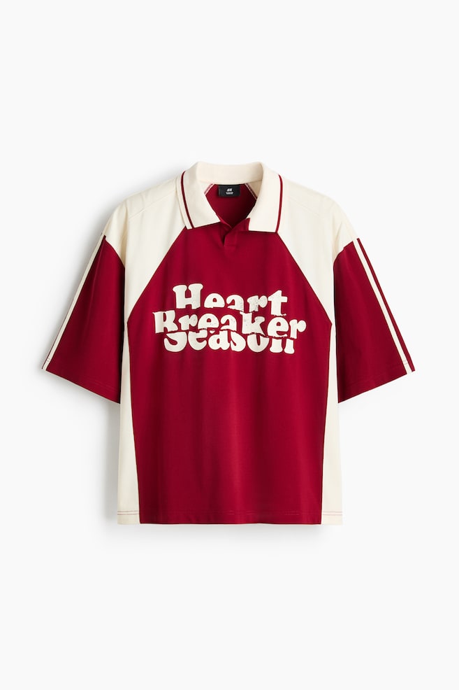 Oversized Polo Shirt - Red/Heartbreaker Season/Cream/Heartbreaker Season - 1