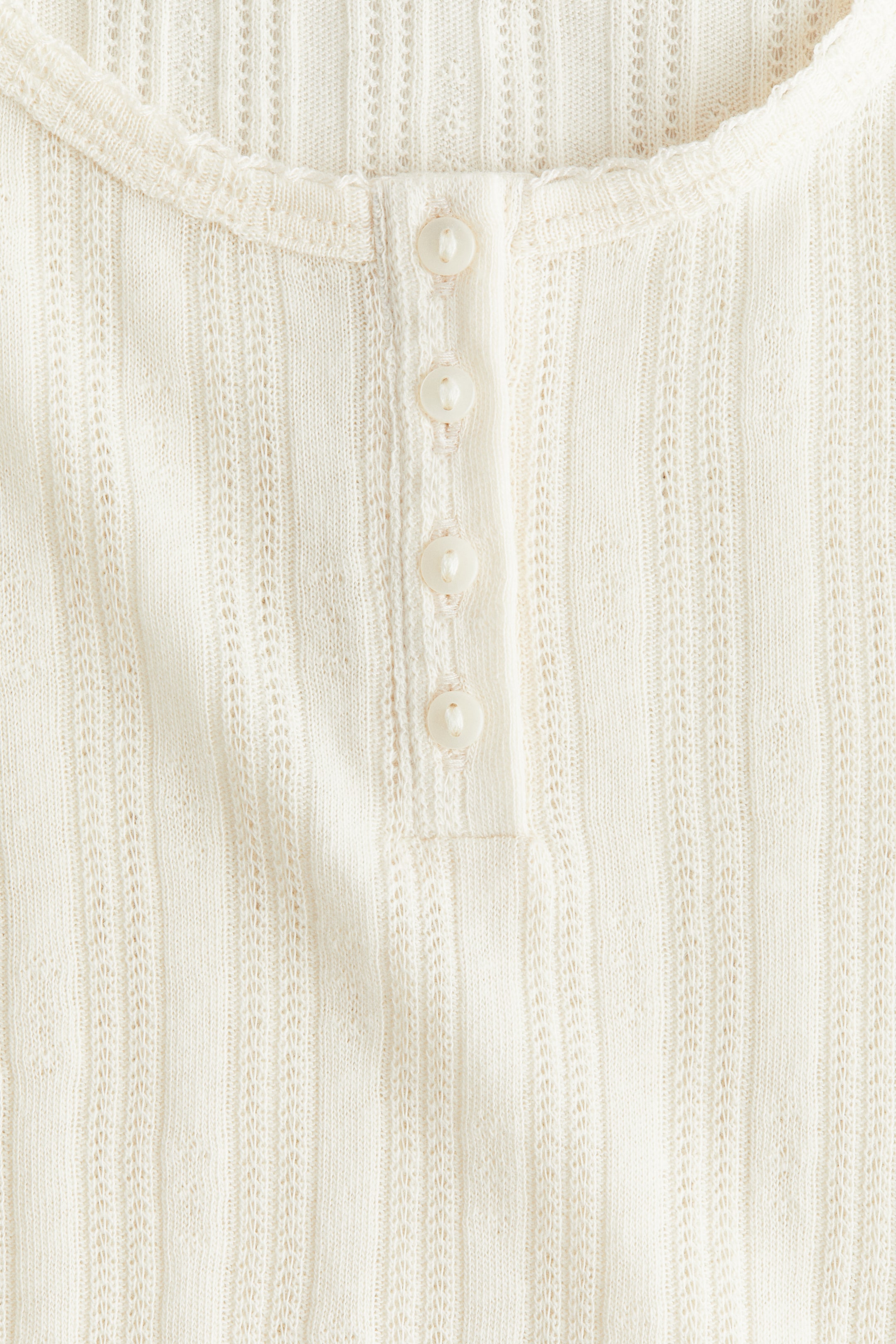 Ampliar la imagen: Top en tejido pointelle - Crema - Kids | H&M MX 2