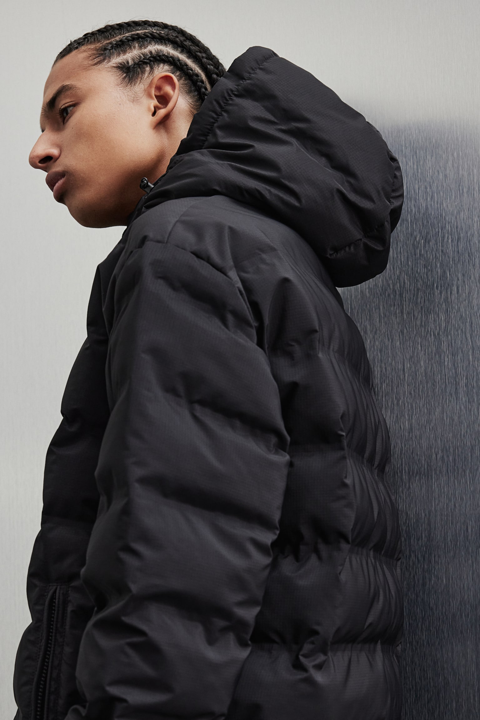 Regular Fit puffer jacket - Black/Dark khaki green/Navy blue - 4