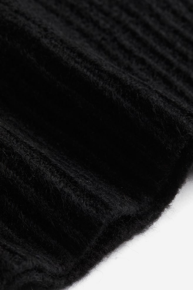 Robe en maille côtelée - Noir/Écru/Grège - 3