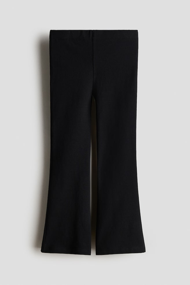 Flared Cotton Leggings - Black/Dusty purple/floral/Light gray melange/Powder pink - 1