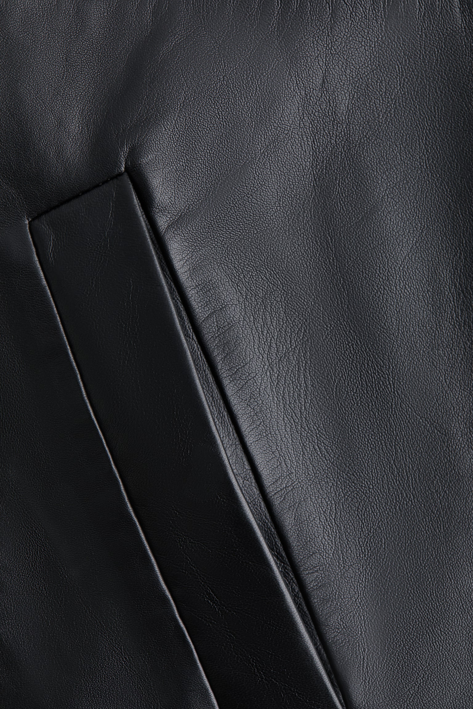 Oversized leather anorak - Black - 6