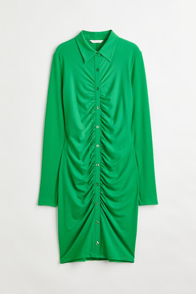 Vestido camisero con botones - Verde - 1