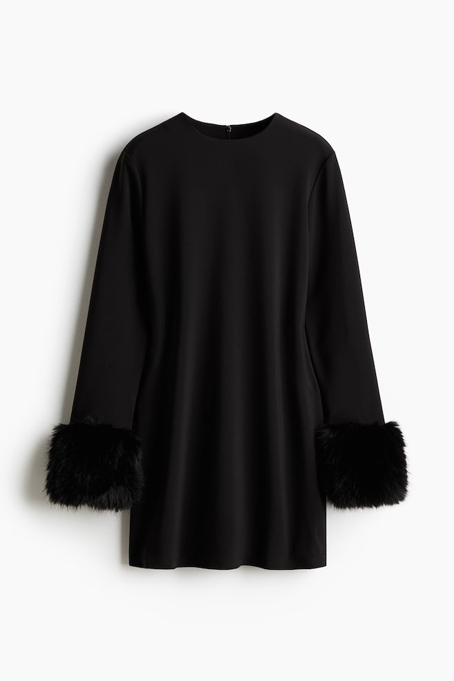 Long-Sleeved Dress - Black - 1
