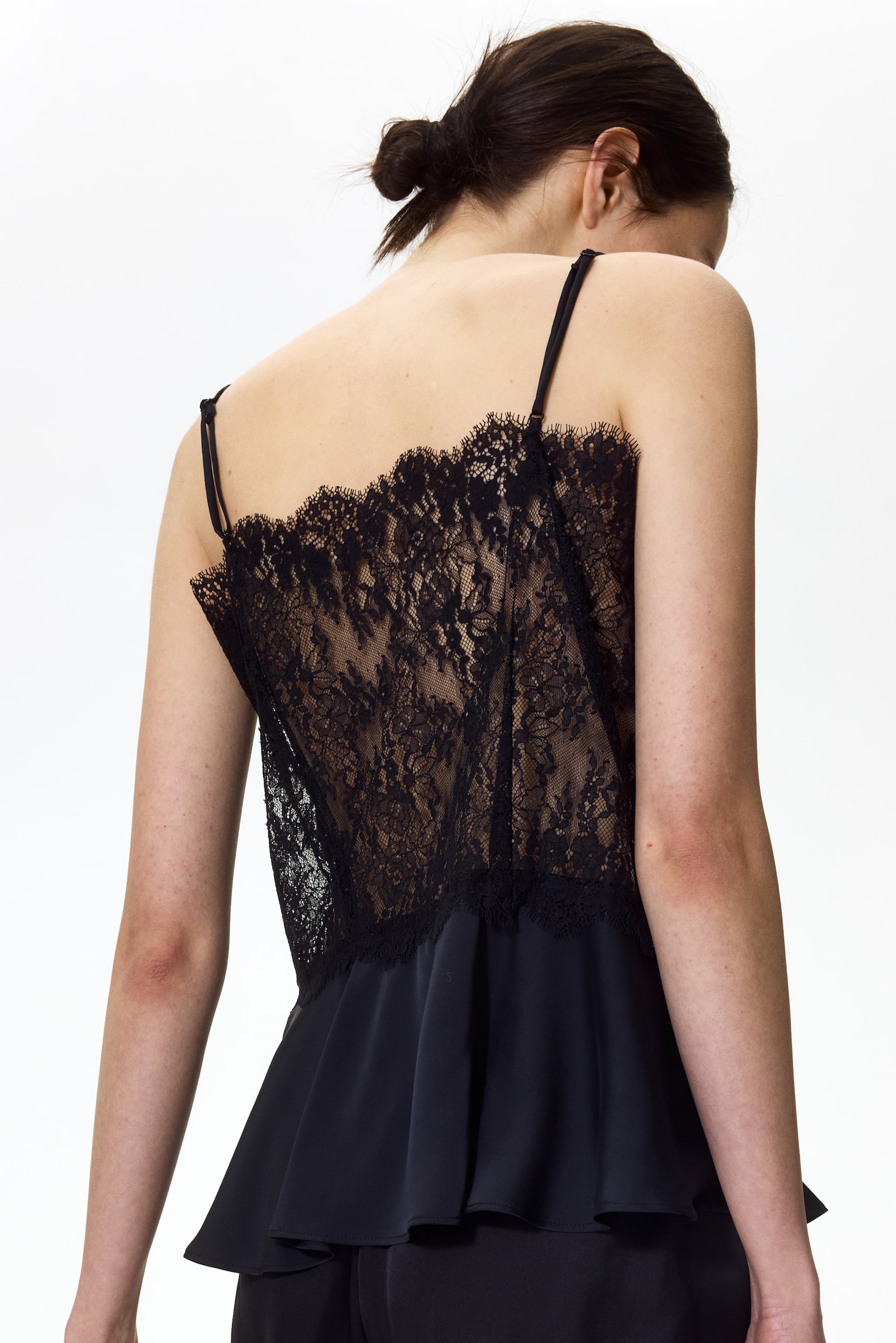 Lace strappy top - Black/White - 6