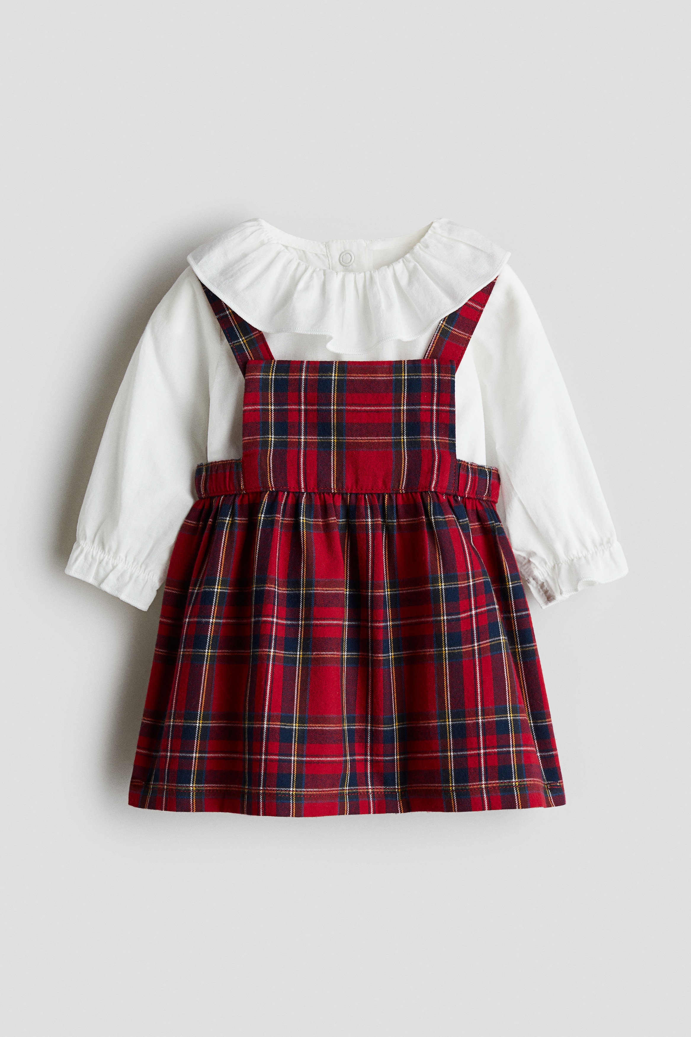 2-delat set med klänning och body - Röd/Rutig