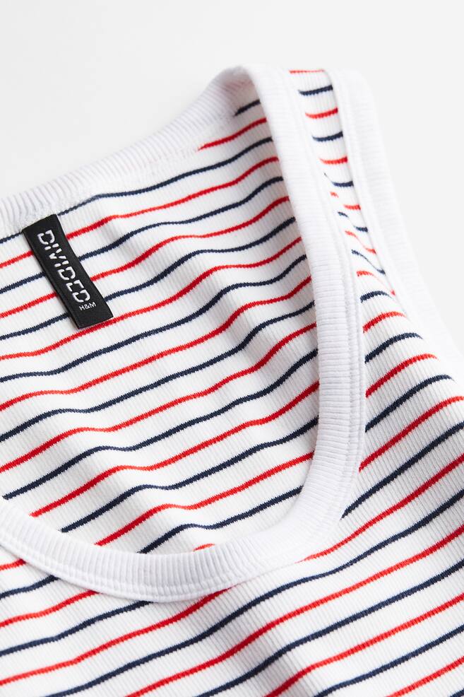 Ribbed cotton vest top - White/Striped/Black/Light grey marl/Long Beach/White/Black striped - 7