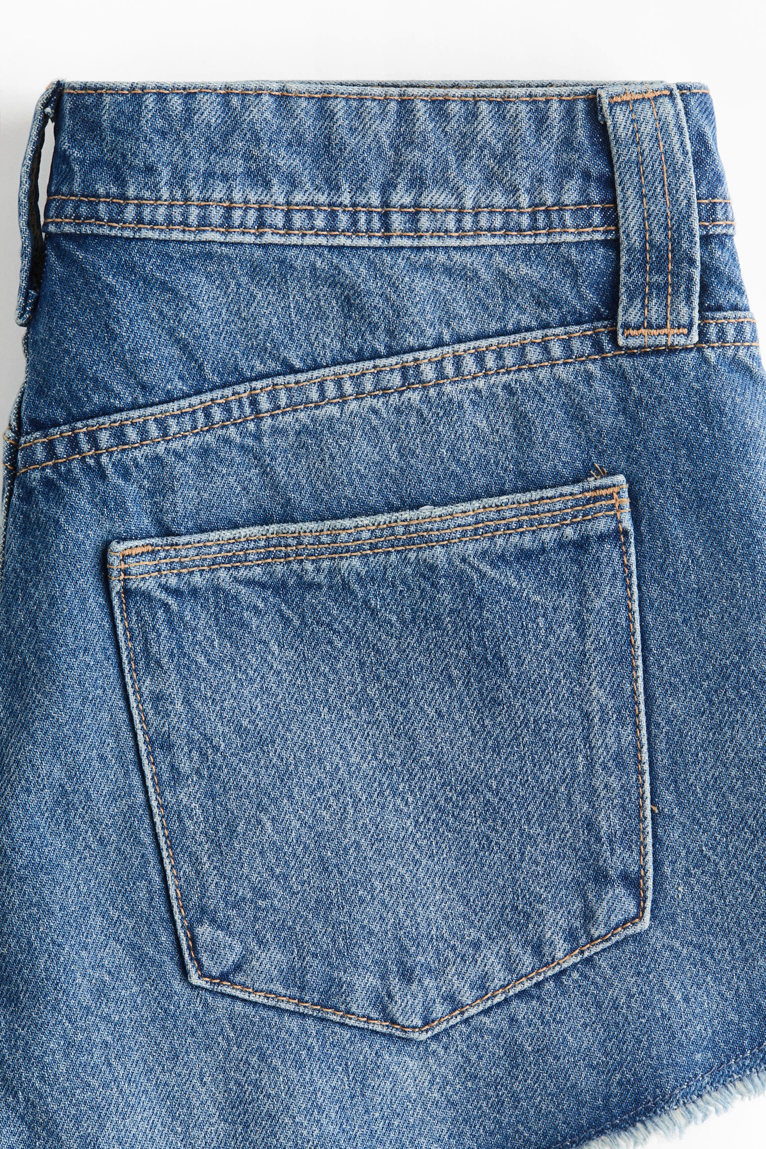 Женские шорты H&M Frayed Denim, цвет: Джинсовый синий — фото 6
