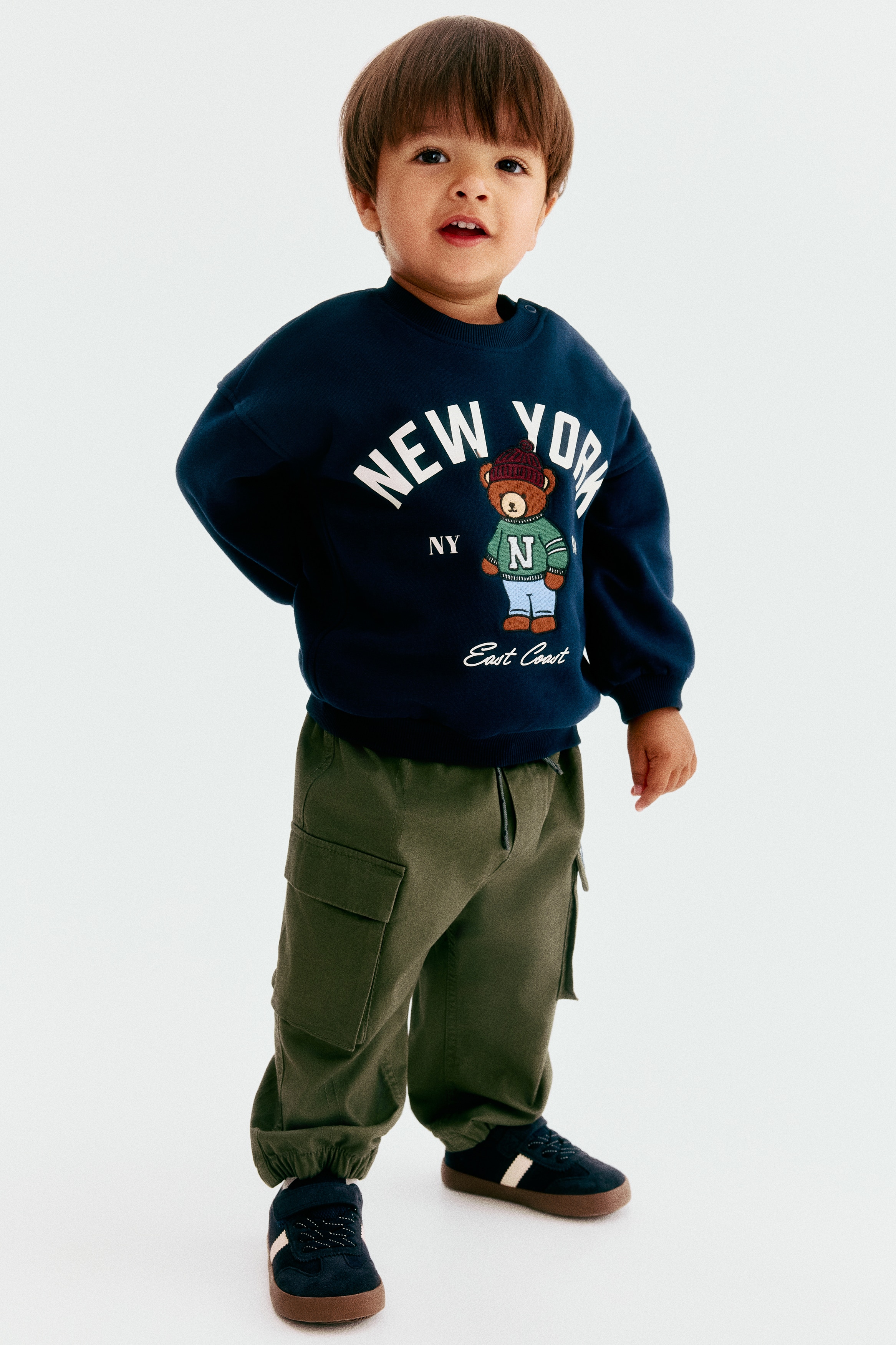 Motif-detail sweatshirt - Navy blue/New York/Light grey/League