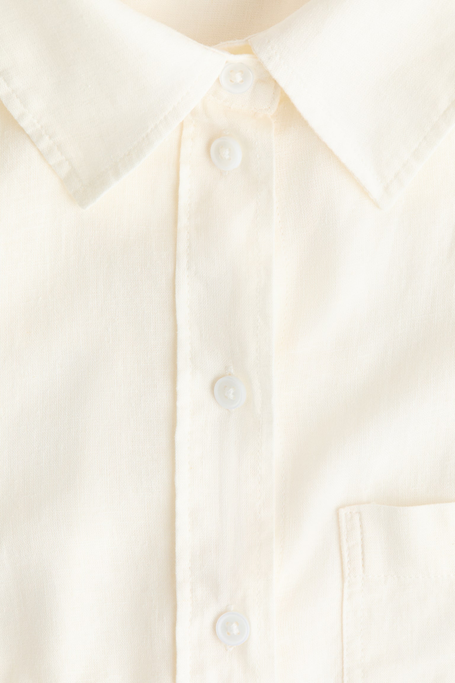 Áo sơ mi linen pha - Màu trắng - 3
