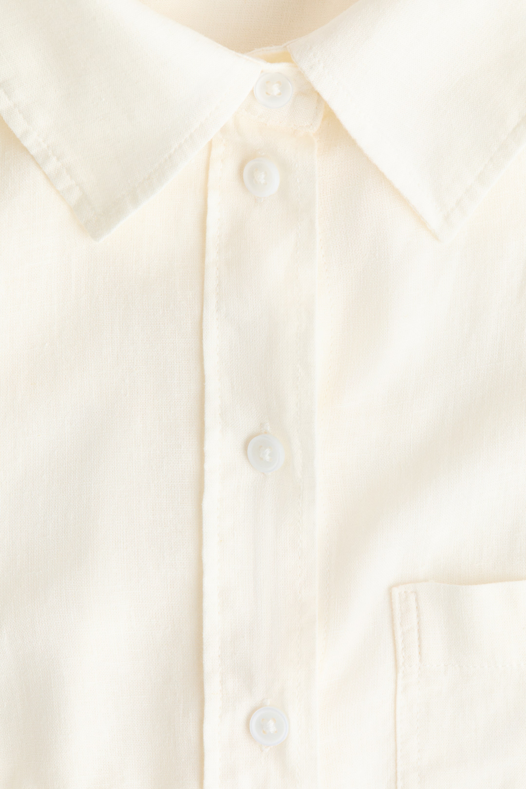 View larger image: Linen-Blend Shirt - White - Ladies | H&M US 5
