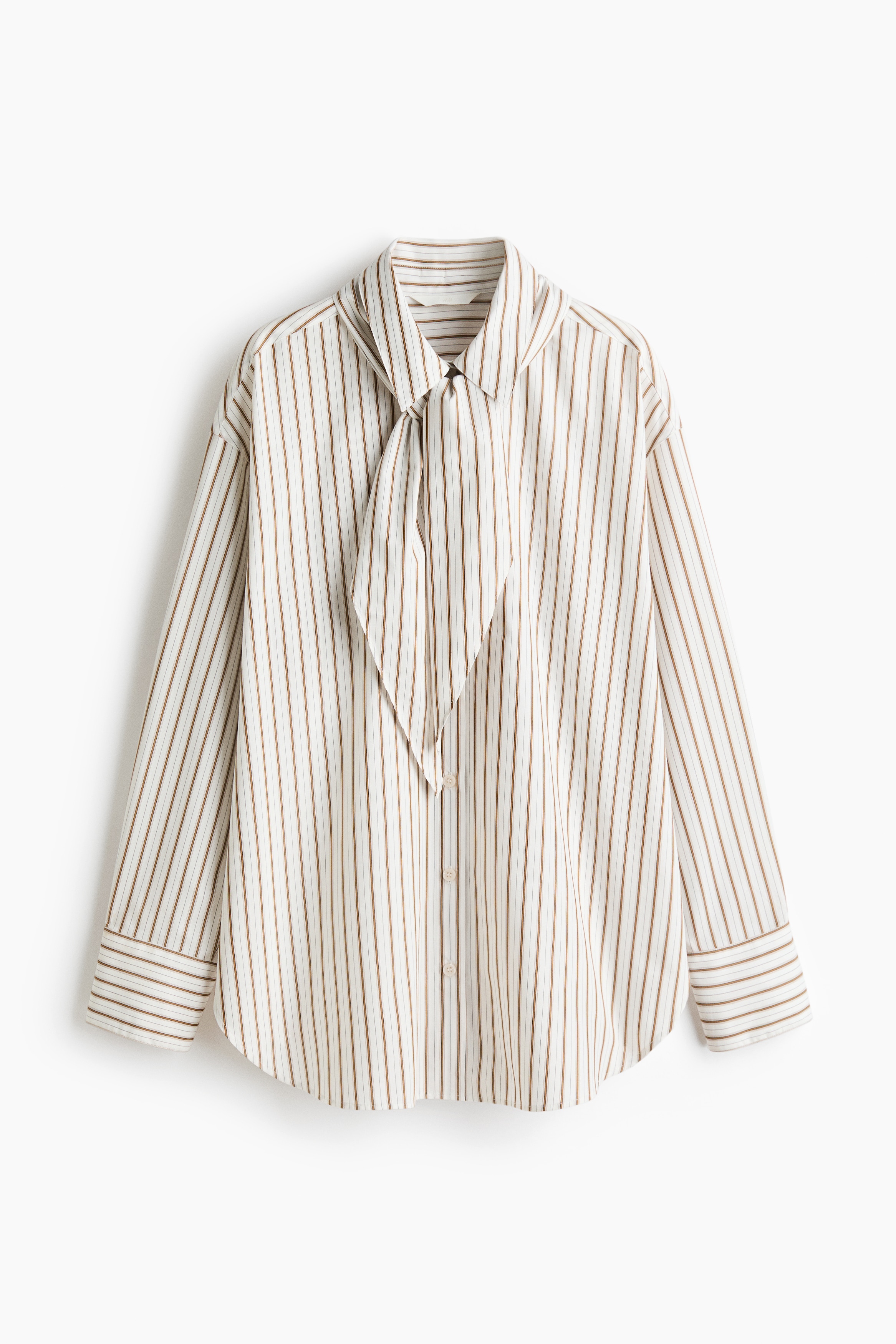 Skjorta med scarf - Vit/Randig