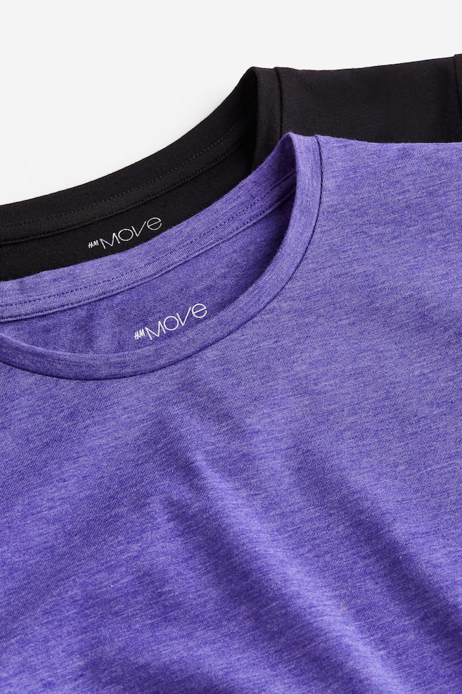 2-pack DryMove™ sports T-shirts - Purple marl/Black/Light beige marl/Pink marl - 3