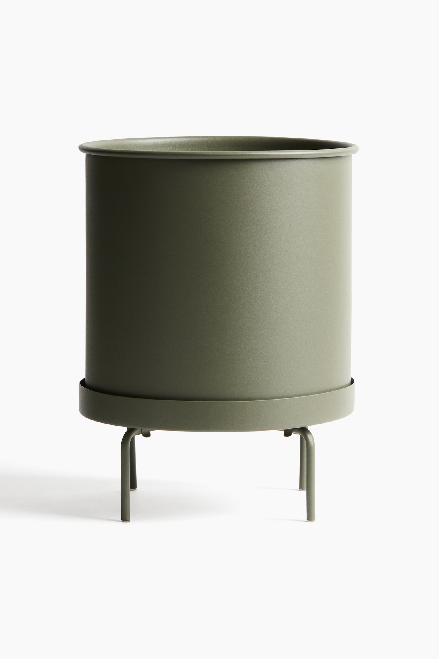 Extra-large plant pot on a stand - Olive green/Black/Light beige - 2