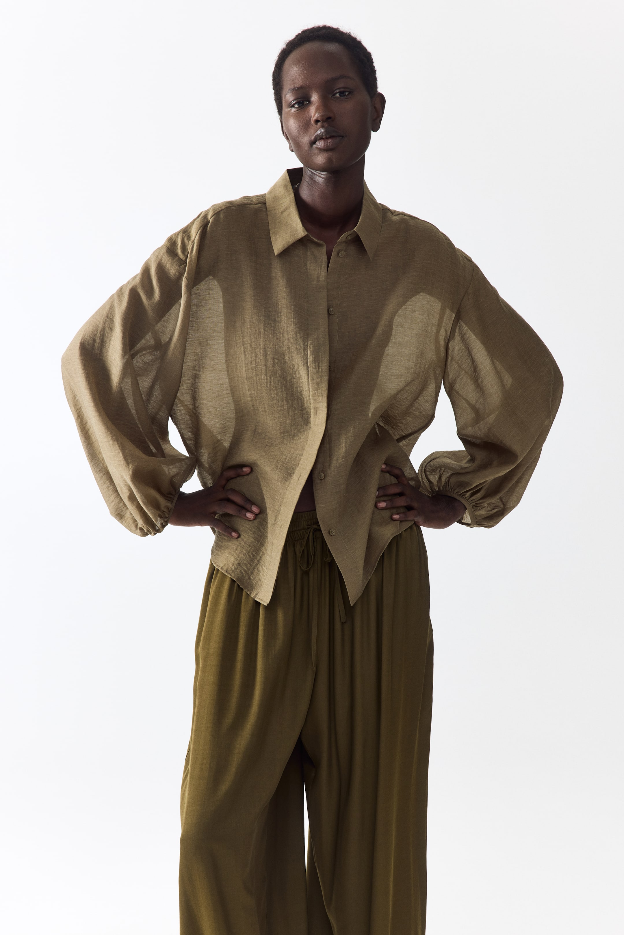 Blouse en lin mélangé