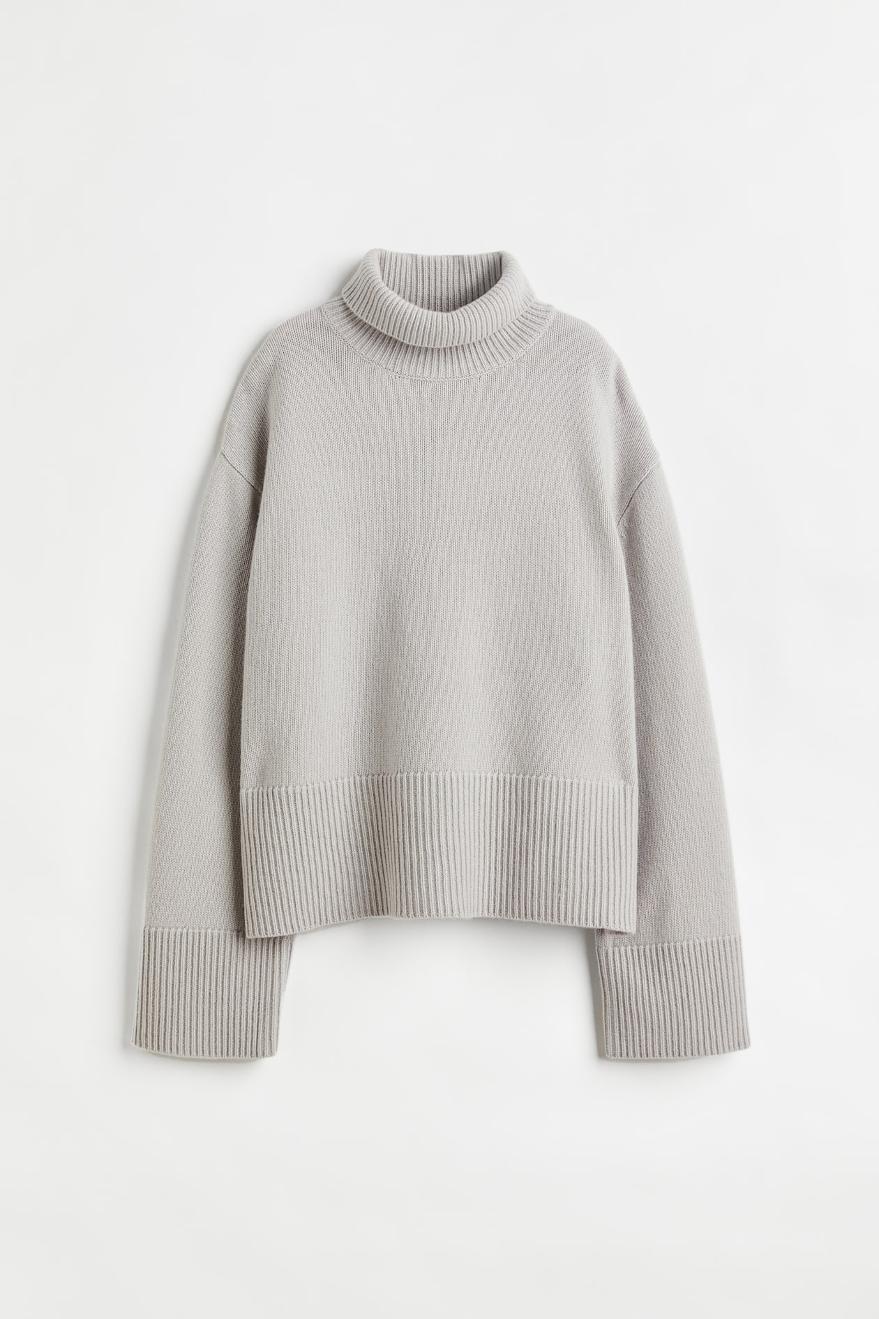 Oversized polo-neck wool-blend jumper - Polo-neck - Long sleeve - Light ...