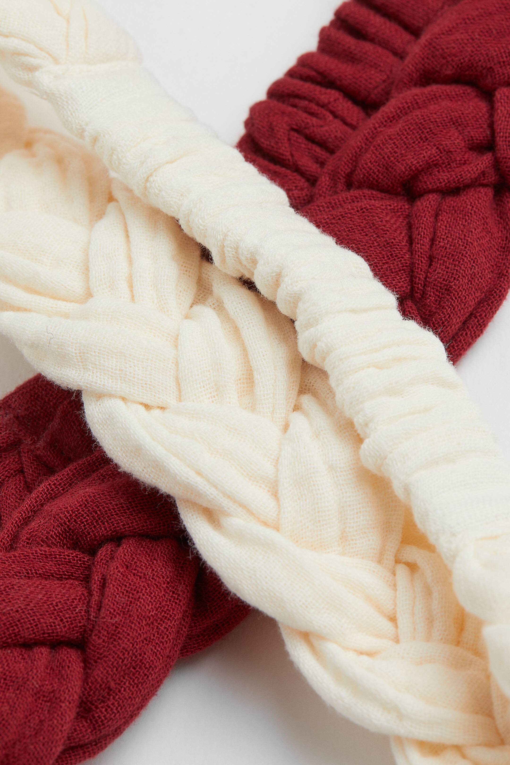 Fasce per capelli intrecciate 2 pezzi - Rosso/bianco naturale - BAMBINO