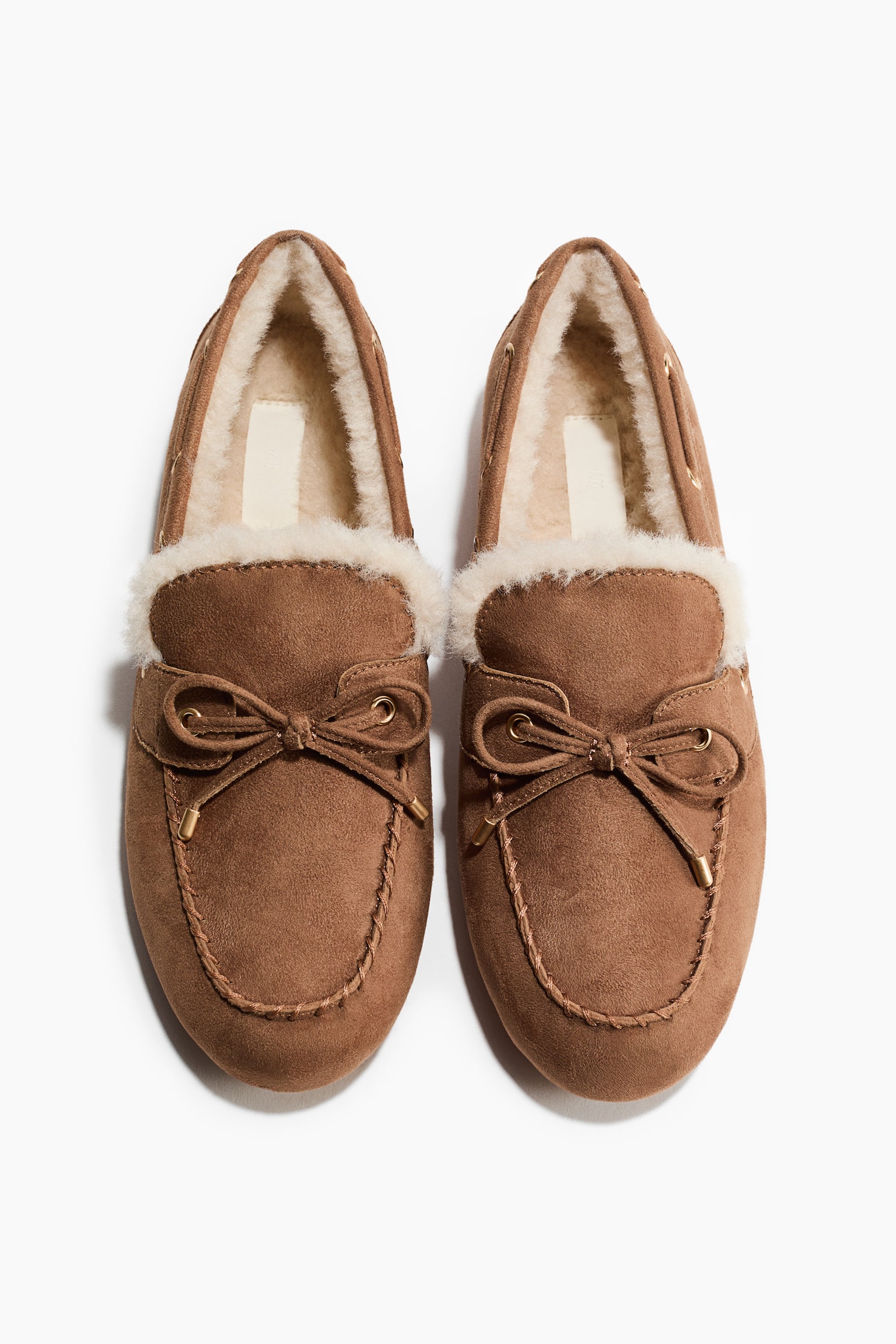 Warm-lined loafers - Dark beige - 1