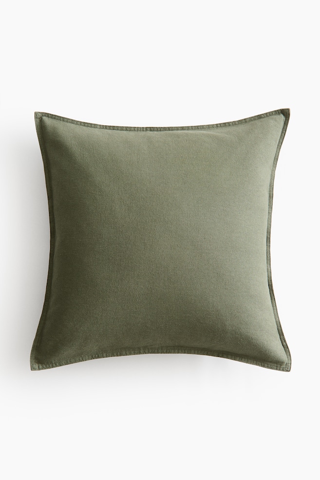 Linen-blend cushion cover - Moss green/Light beige/Dark khaki green/Light dusty blue/Dark brown/Mole/Dusty brown/Khaki green/Mole/Light dusty pink/Camel/Light yellow/Deep pink/White/Sage green/Light grey/White/Blue/Dusty pink - 1