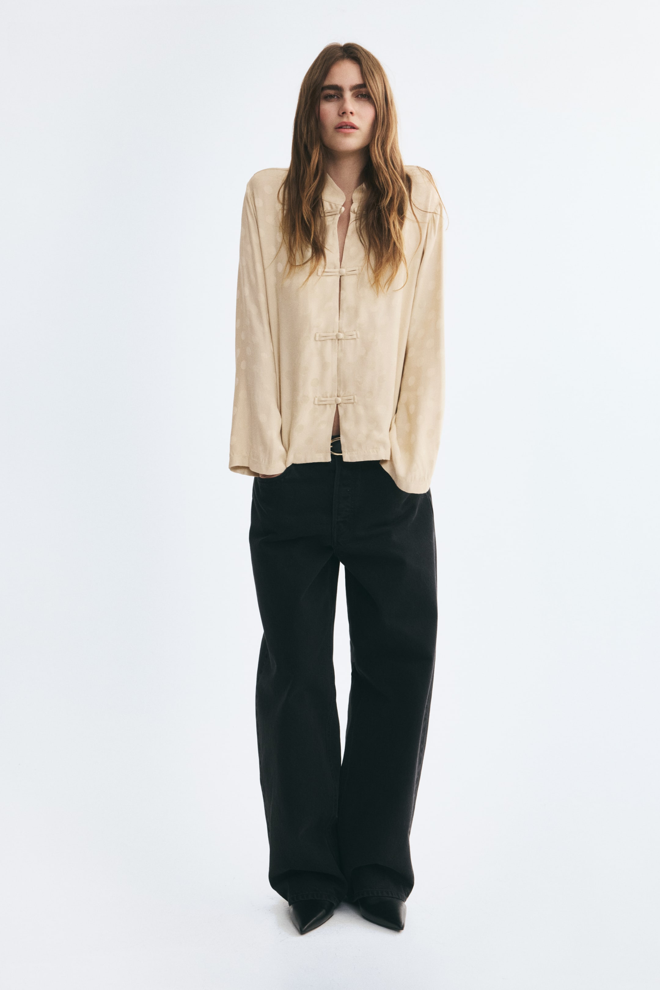 View larger image: Jacquard-weave viscose jacket - Light beige - Ladies | H&M 1