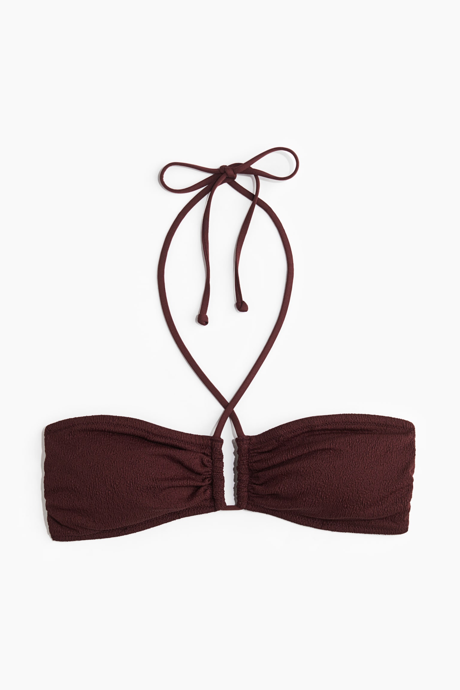 Padded bandeau bikini top - Burgundy/White/Black - 2