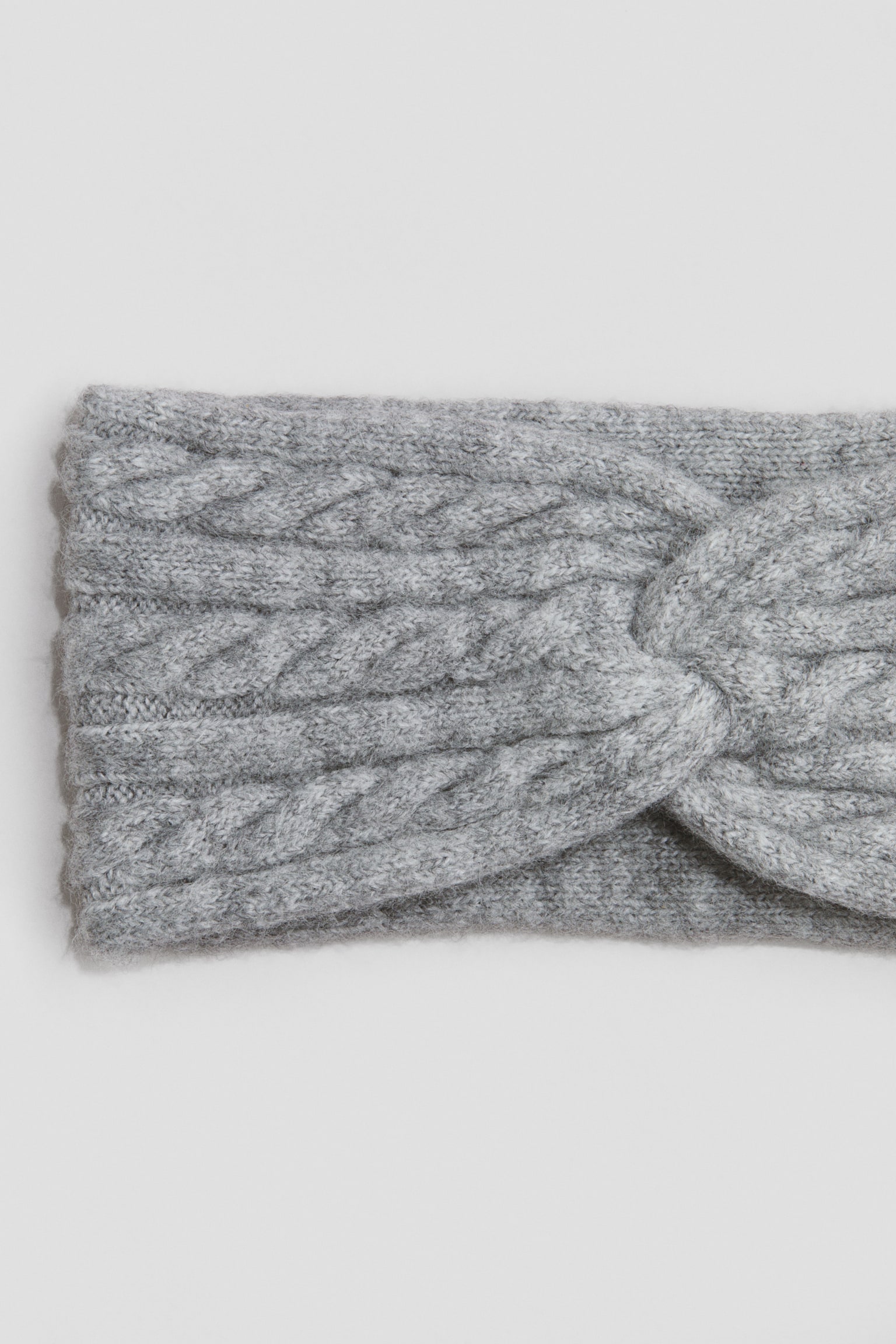 סרט לשיער מסריג צמות - אפור מלאנז'/קרם - 2