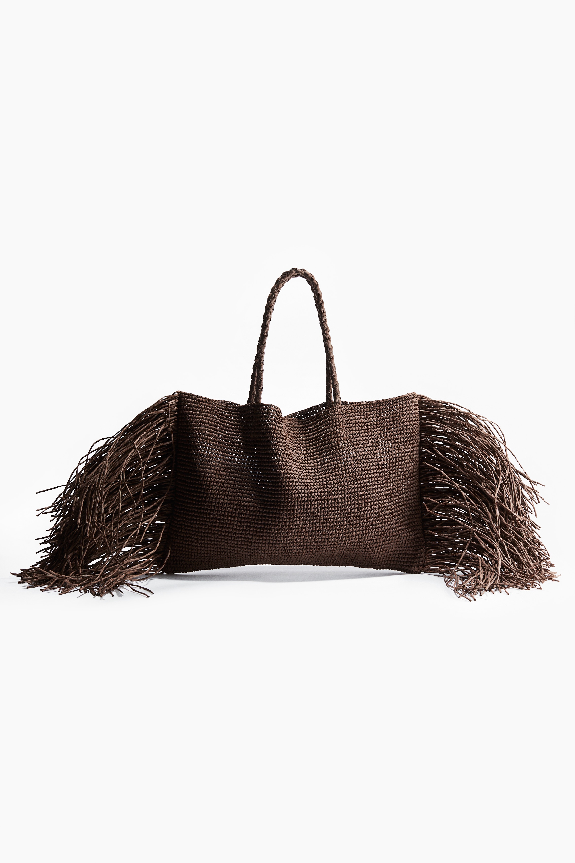 프린지 스트로 백 - 다크 브라운