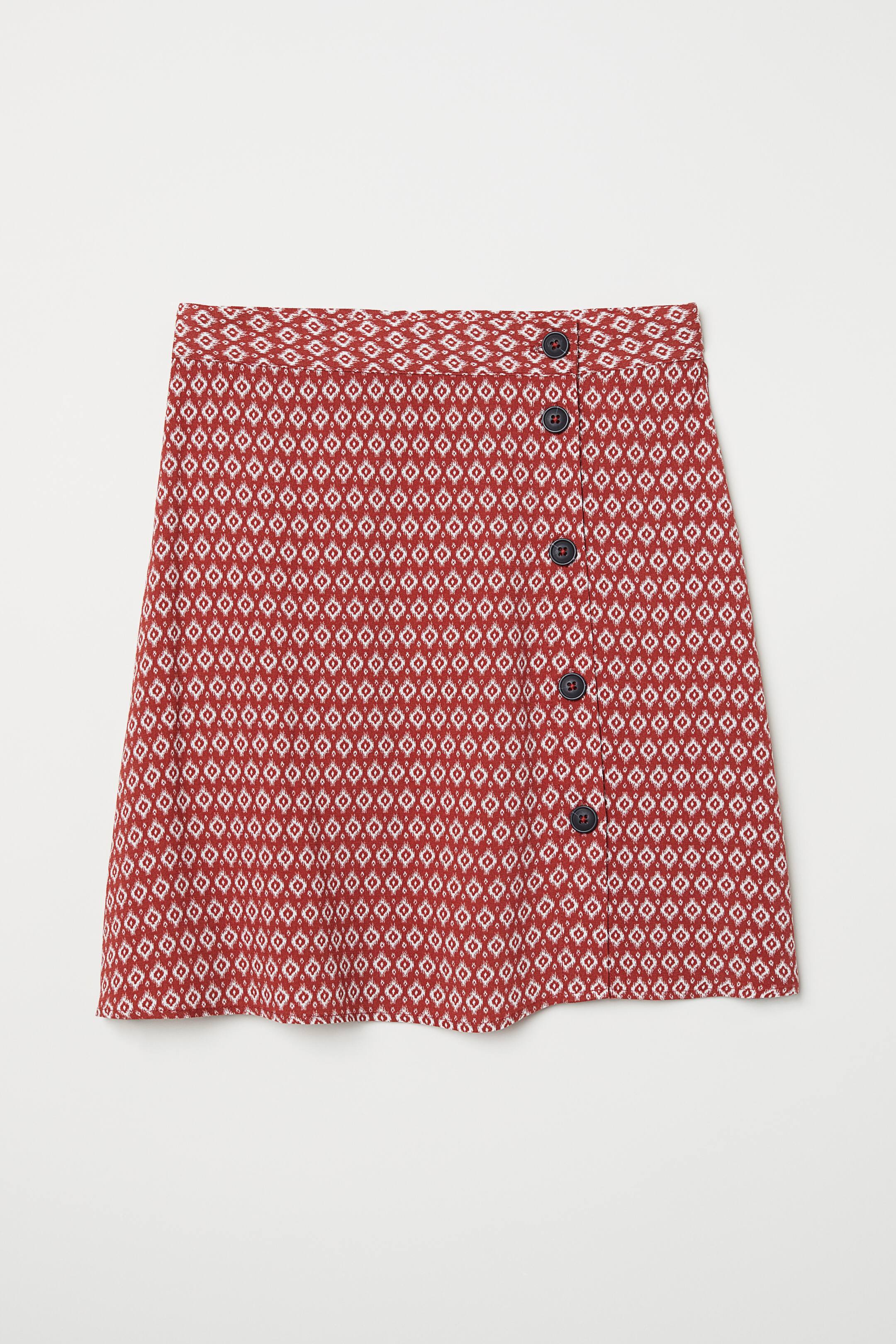 View larger image: Crêpe skirt - Dark orange/Patterned - Ladies | H&M IE 1