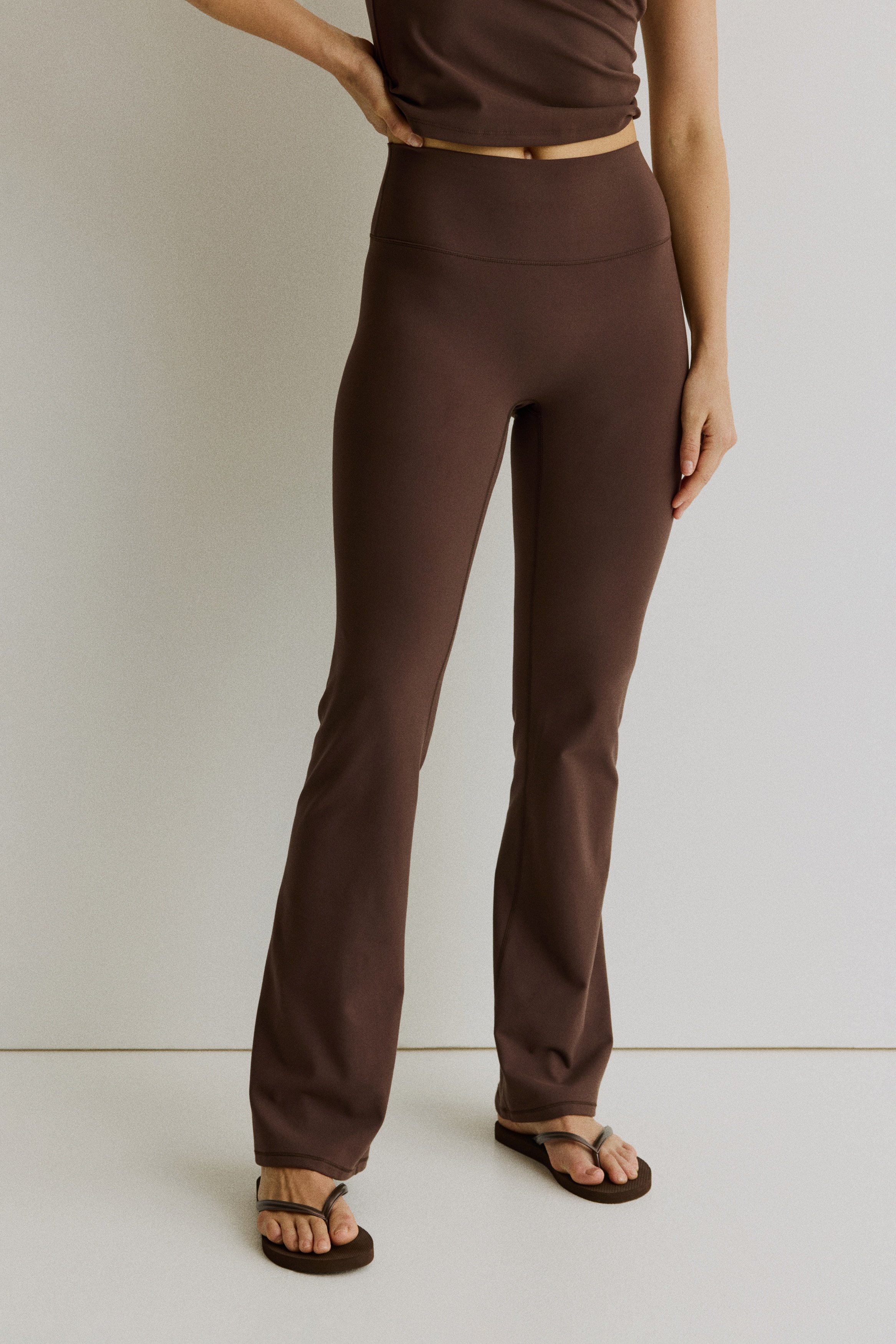 Women's Choco mocha Flared Yoga Leggings with SoftMove™ | H&M US