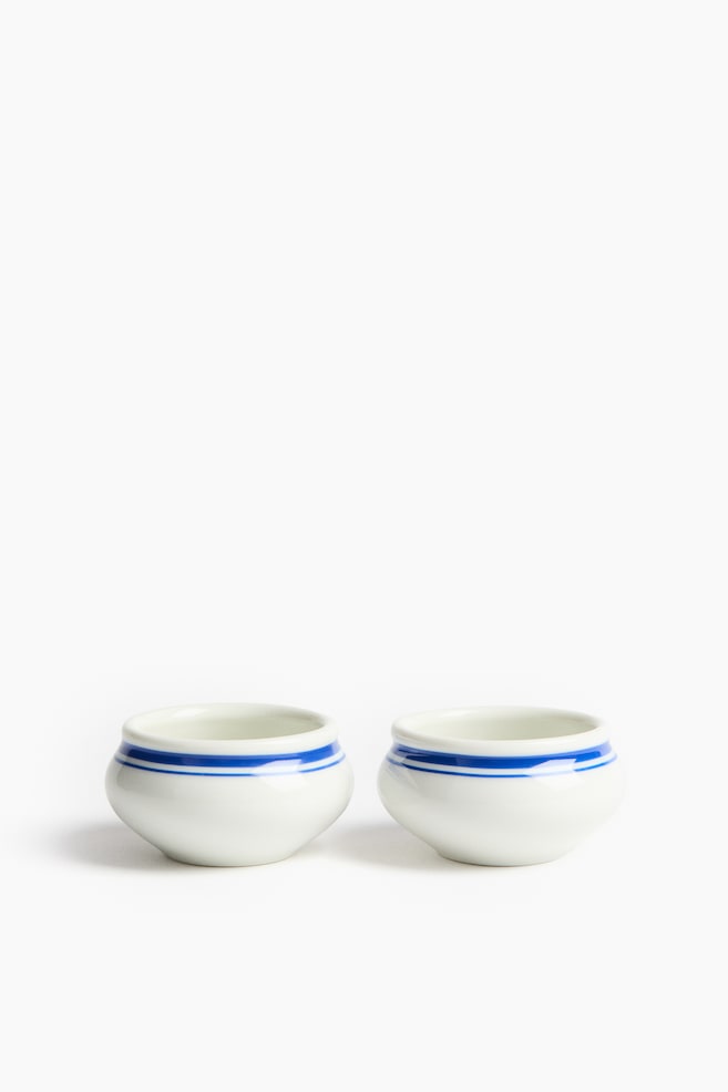 Porcelánová mistička 2 kusy - Bílá/modrá/Bílá/černá/Bílá/červená - 1
