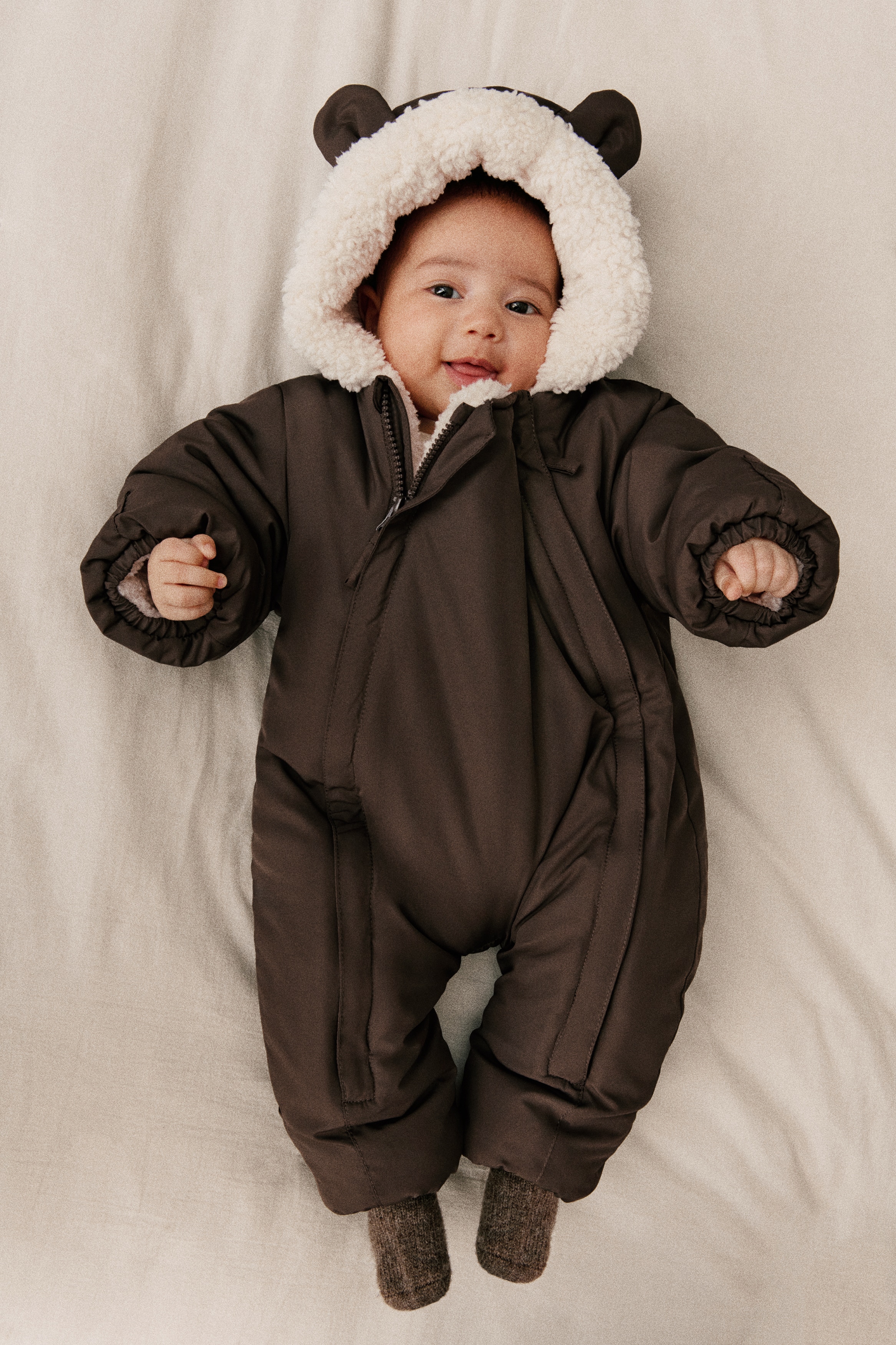 Traje para nieve forrado en tejido peluche