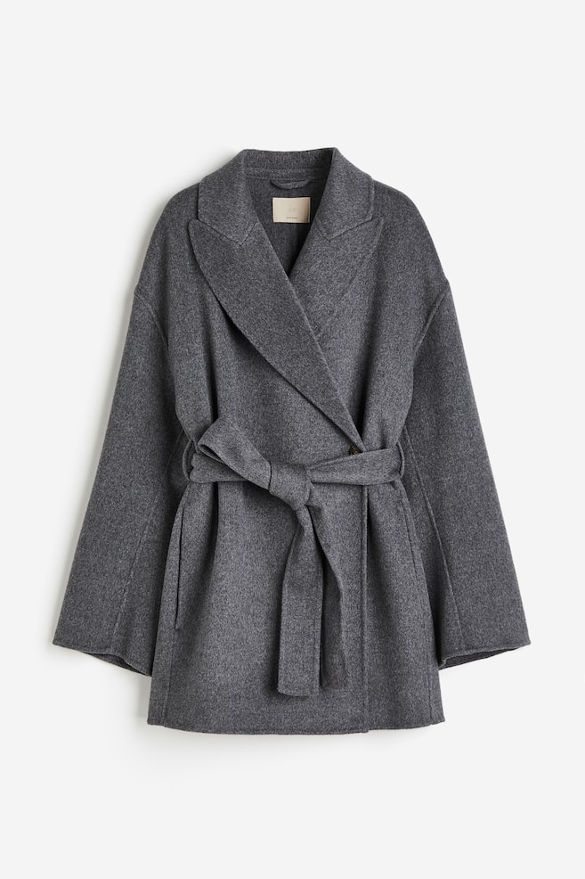 Wool-blend coat - Dark grey/Light beige - 2