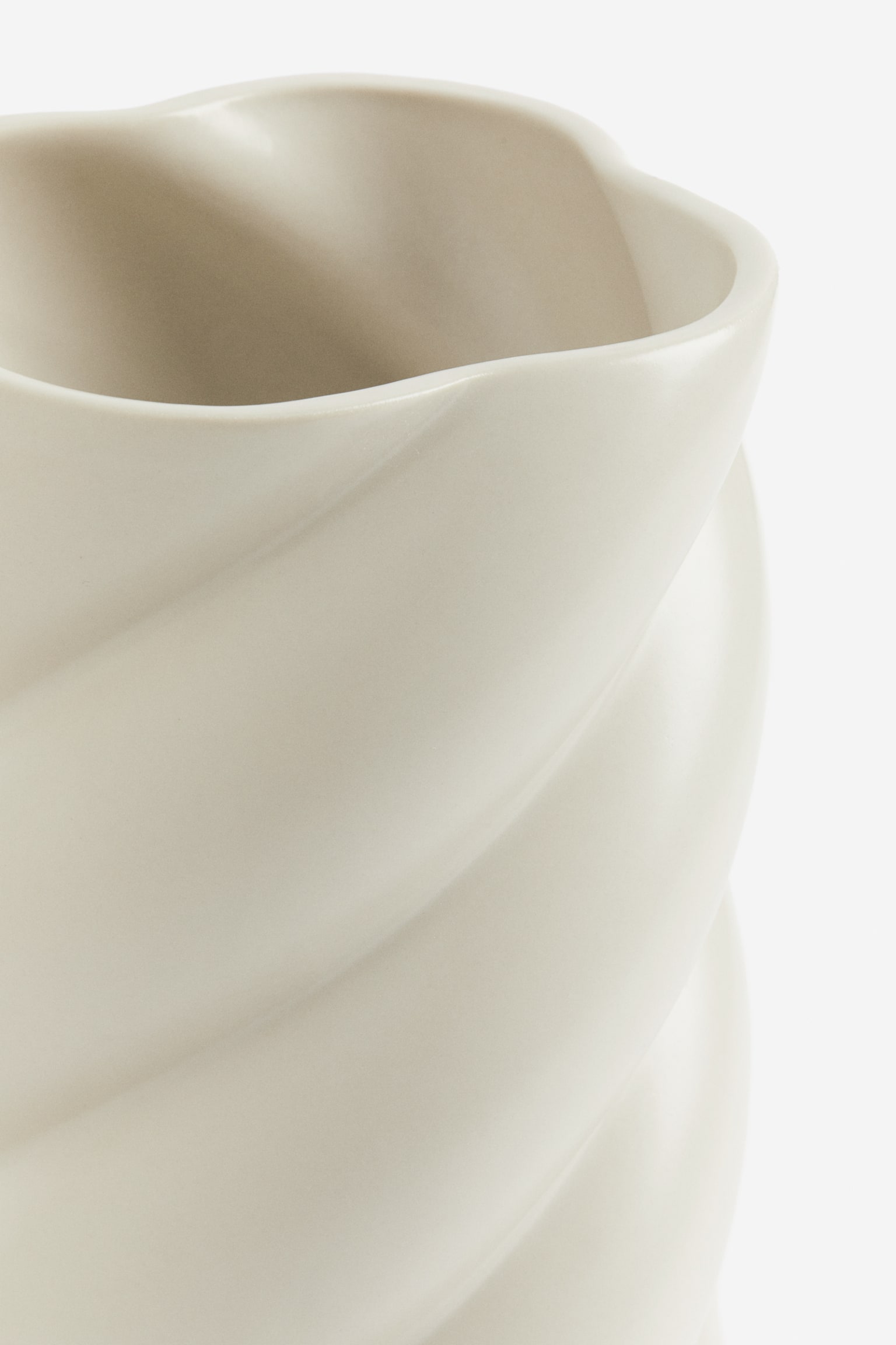 Tall stoneware vase - Natural white - 2