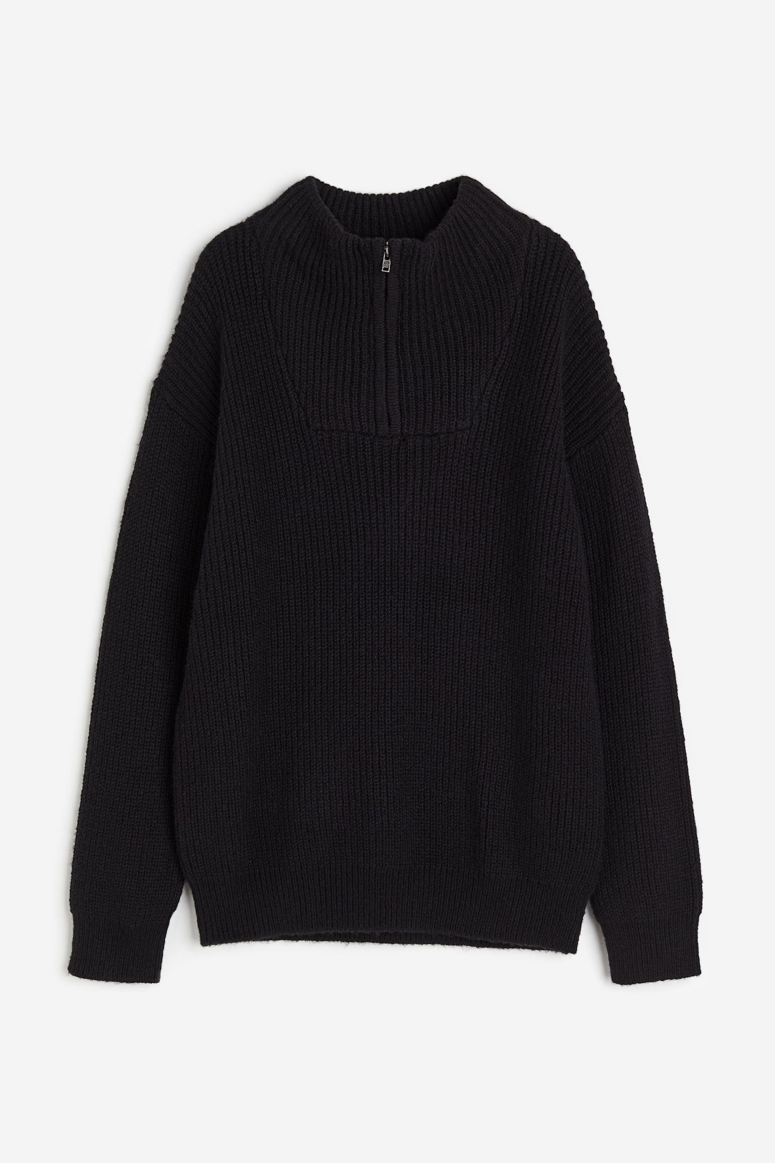 Half Zip Sweater - Black - 1