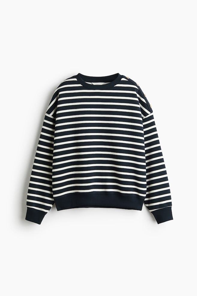 Loose-fit sweatshirt - Navy blue/White striped/Navy blue/Maison de Paris/Green/Le Marais - 1