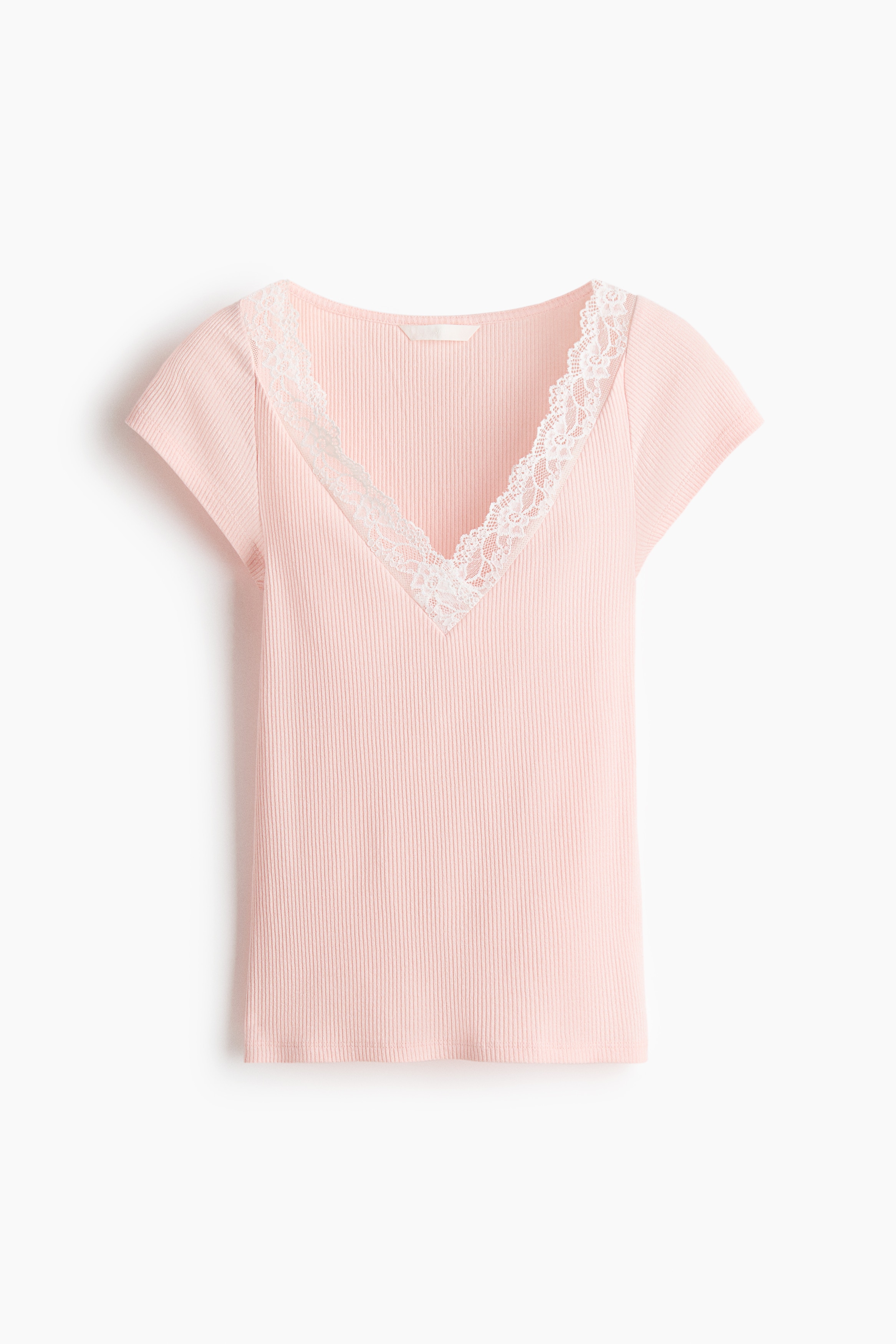 Lace-Trimmed V-Neck Top