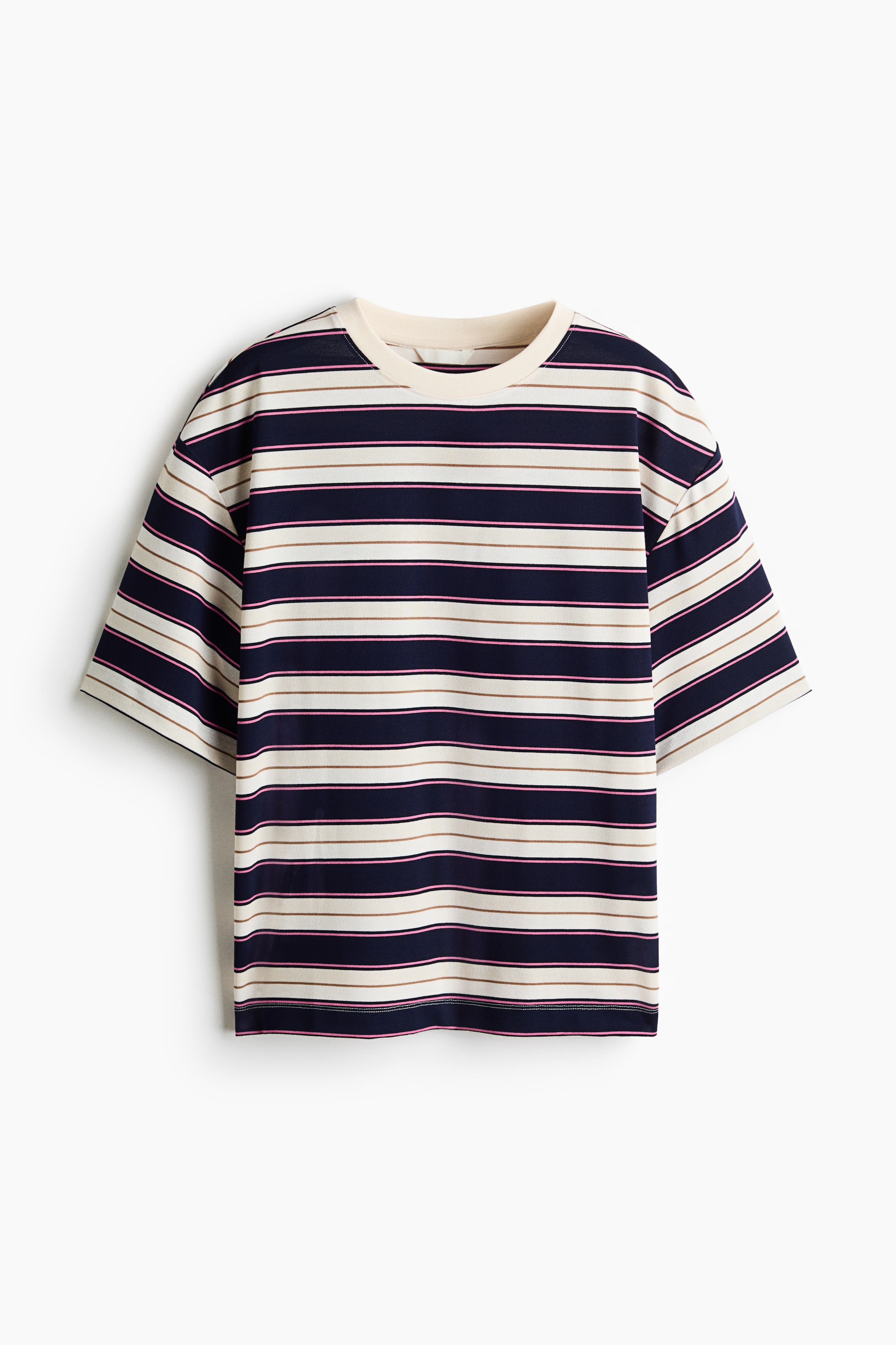 View larger image: Viscose-blend T-shirt - Navy blue/Striped - Ladies | H&M 1