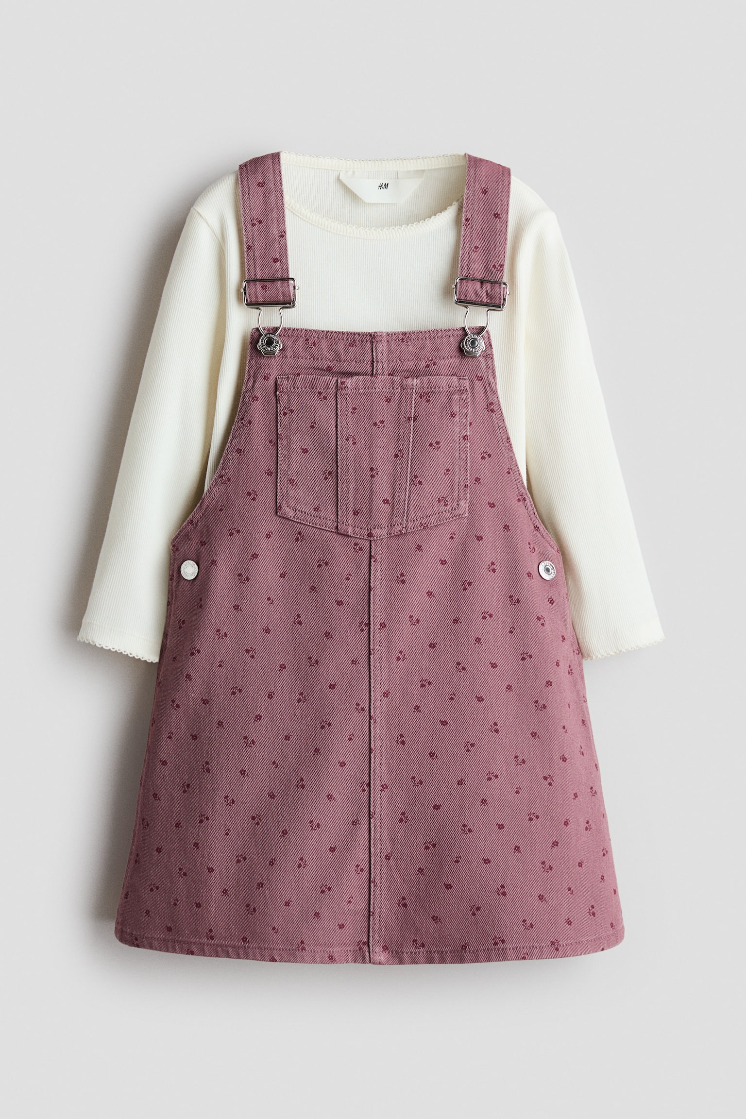 2-piece cotton set - Dark dusty purple/Floral/Light pink/Hearts/Black/Polka dot/Beige/Leopard print