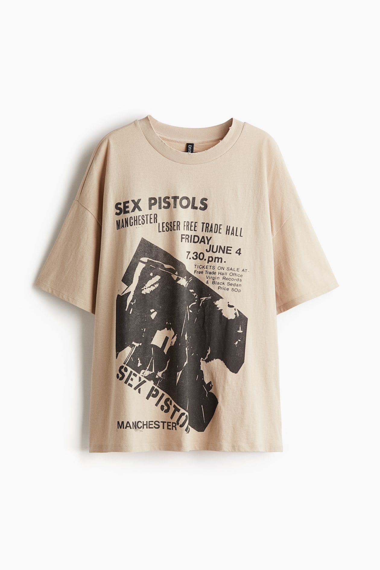 Oversized printed T-shirt Light beige/Sex Pistols Ladies H&M IN