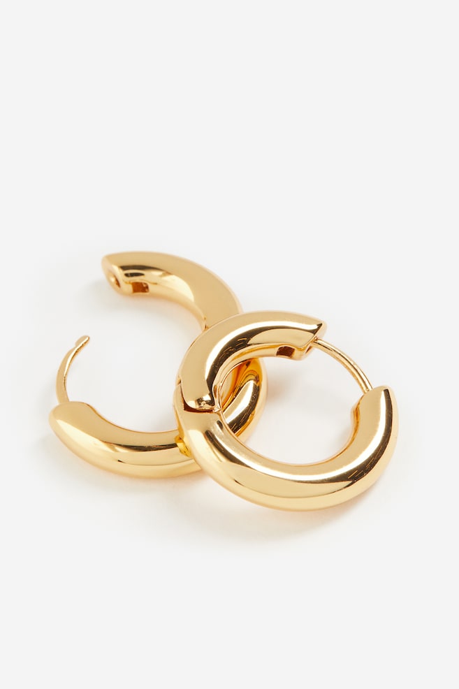 Gold-plated hoop earrings - Gold-coloured - 3
