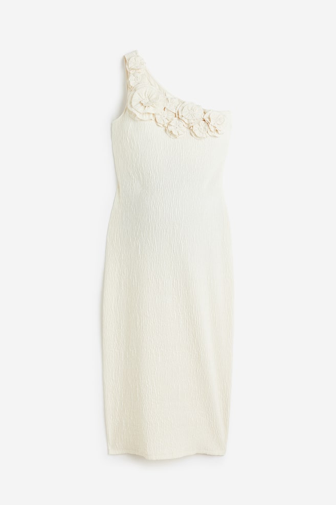 MAMA Appliquéd one-shoulder dress - Cream - 2