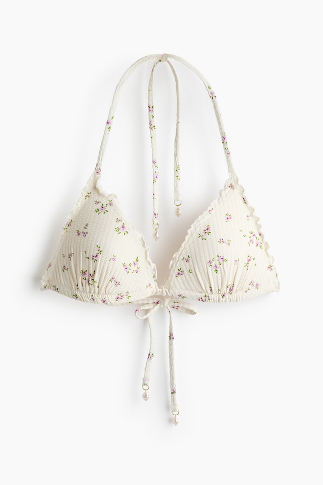 Push-up Triangel-Bikinitop - Cremefarben/Geblümt/Weiß/Dunkelblau gemustert/Türkis/Geblümt/Hellbeige/Geblümt/Marineblau/Gemustert - 1