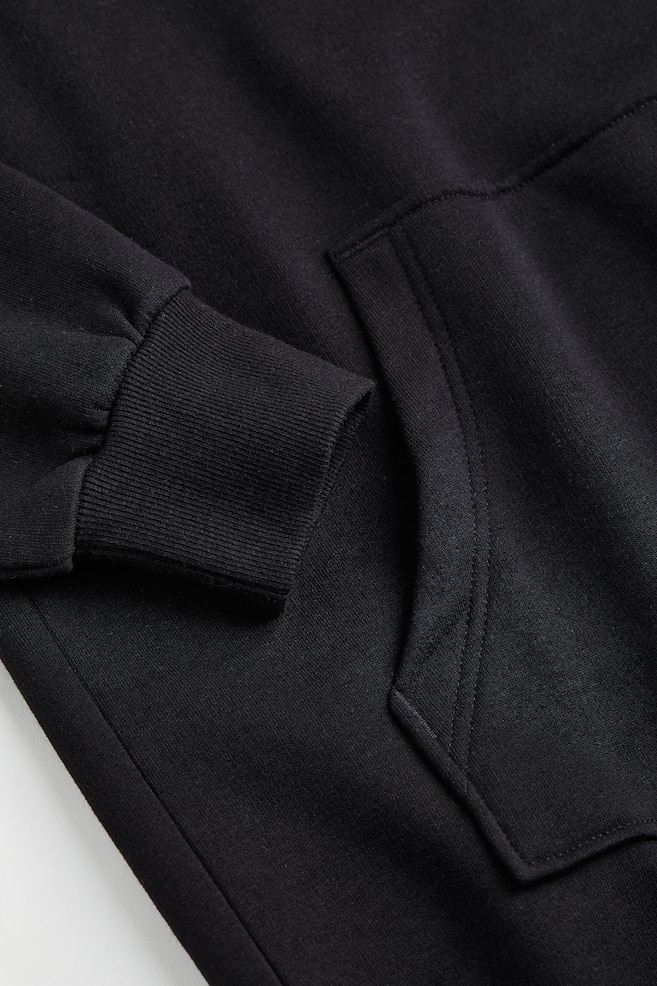 Sweatshirtklänning med huva - Svart/Mörkgrå/Ljus khakigrön - 5