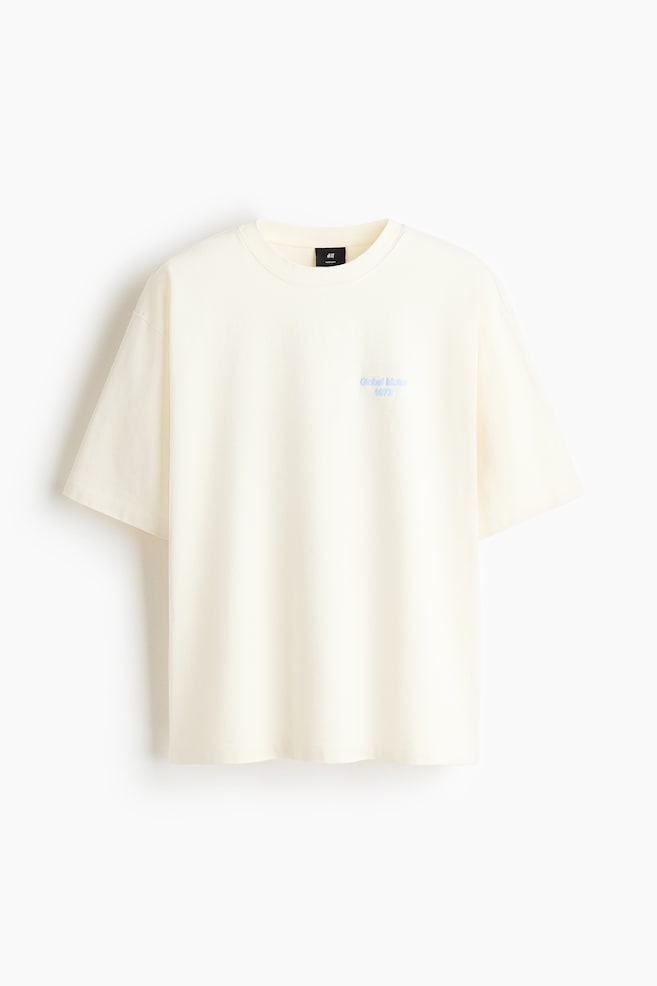 Playera Oversized Fit de algodón con diseño - Crema/Coche/Anaranjado/Sports gear - 1