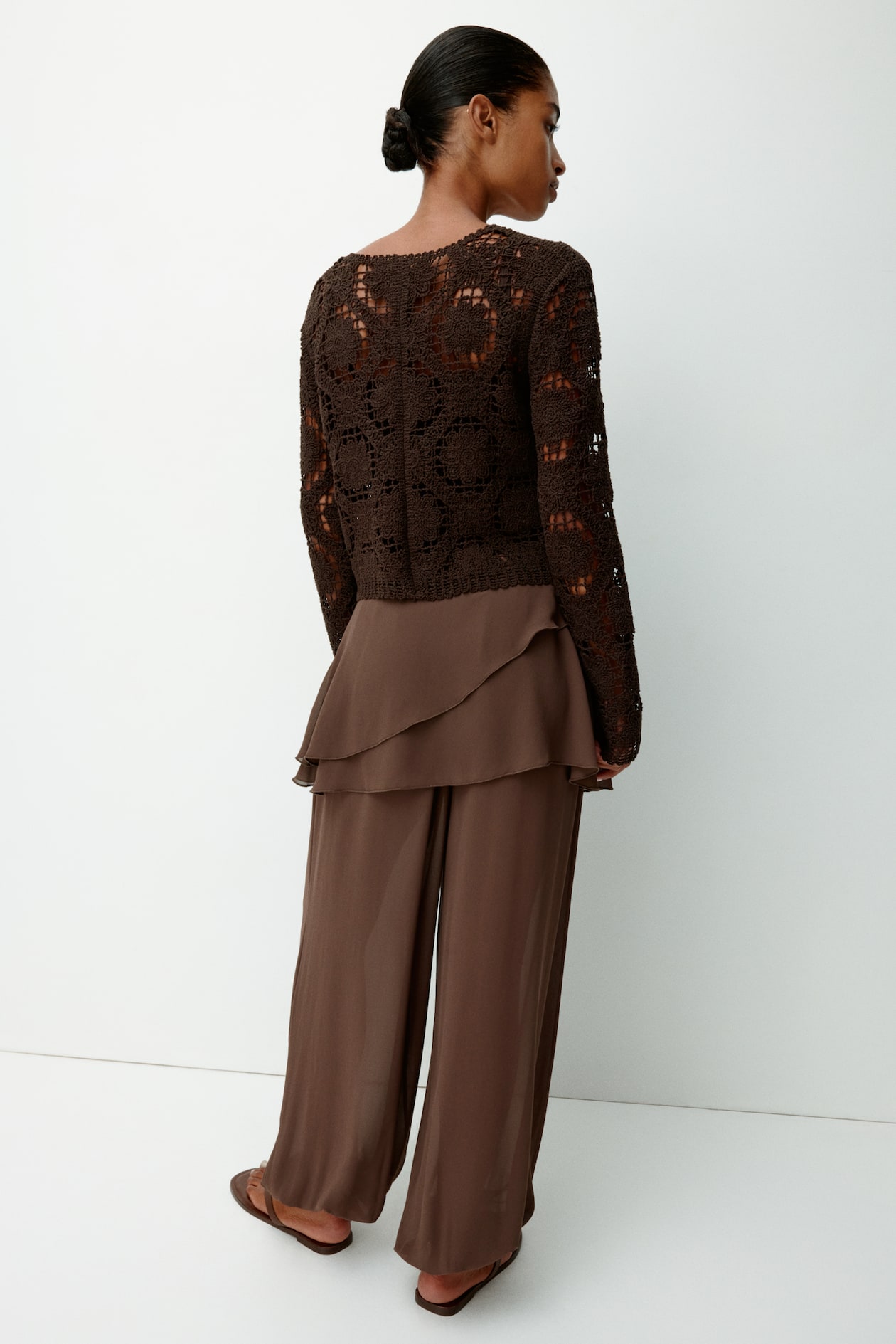 Chiffon Pants with Layered Skirt - image 4