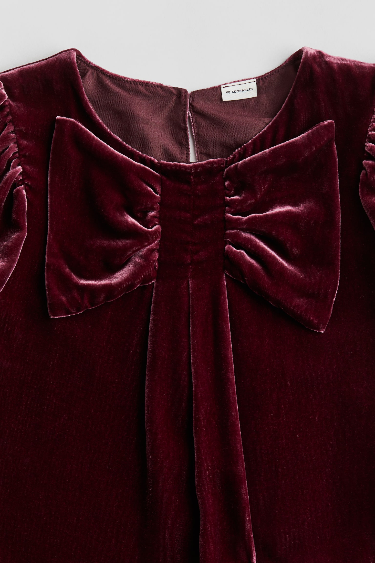 Silk-blend velvet dress - ダークレッド - 4